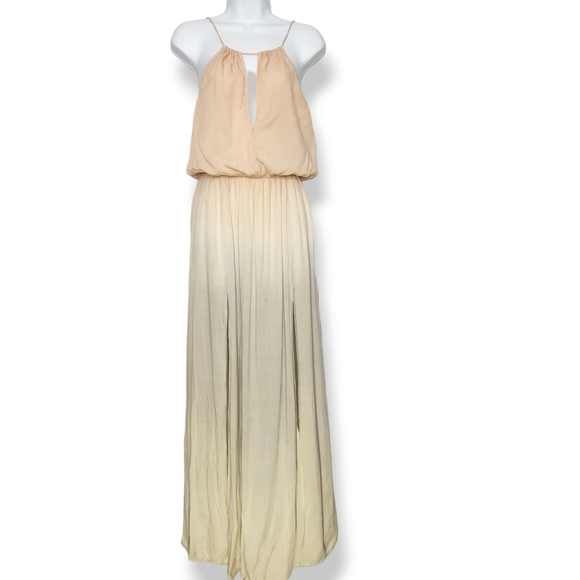 Lulu's Sweet Sunset Blush Pink Dip Dye Ombre Maxi Dress Size XS - Picture 2 of 5